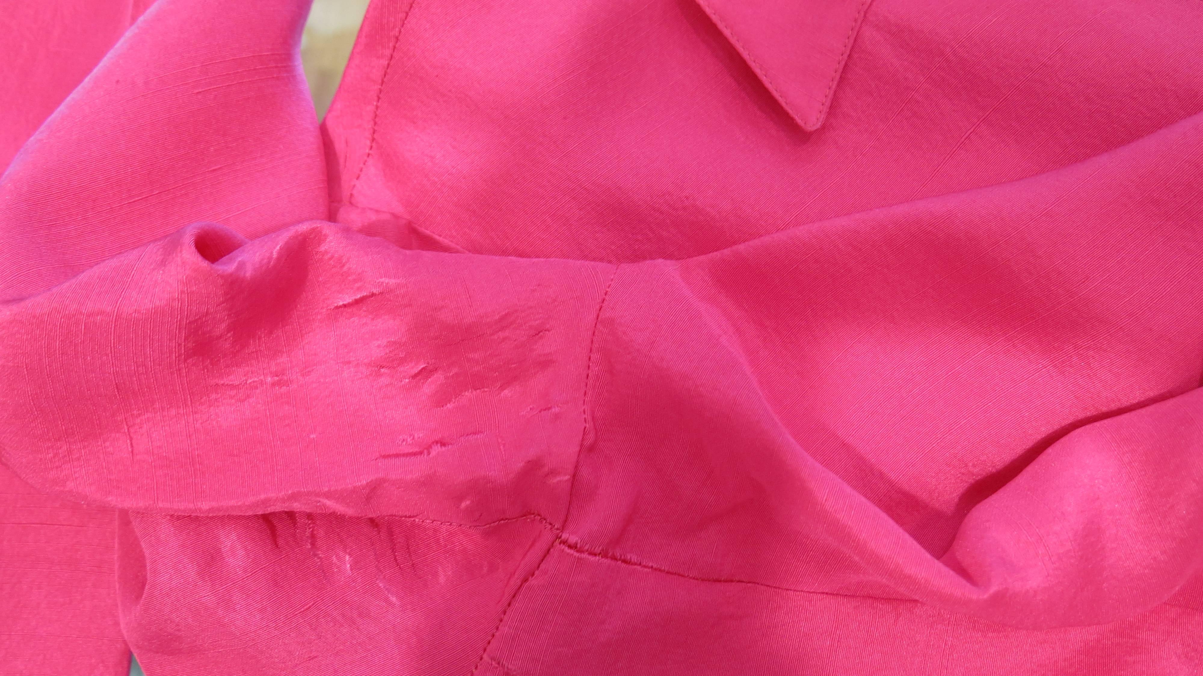 Patrick Kelly Pink Silk Shirt, 1980s  For Sale 6