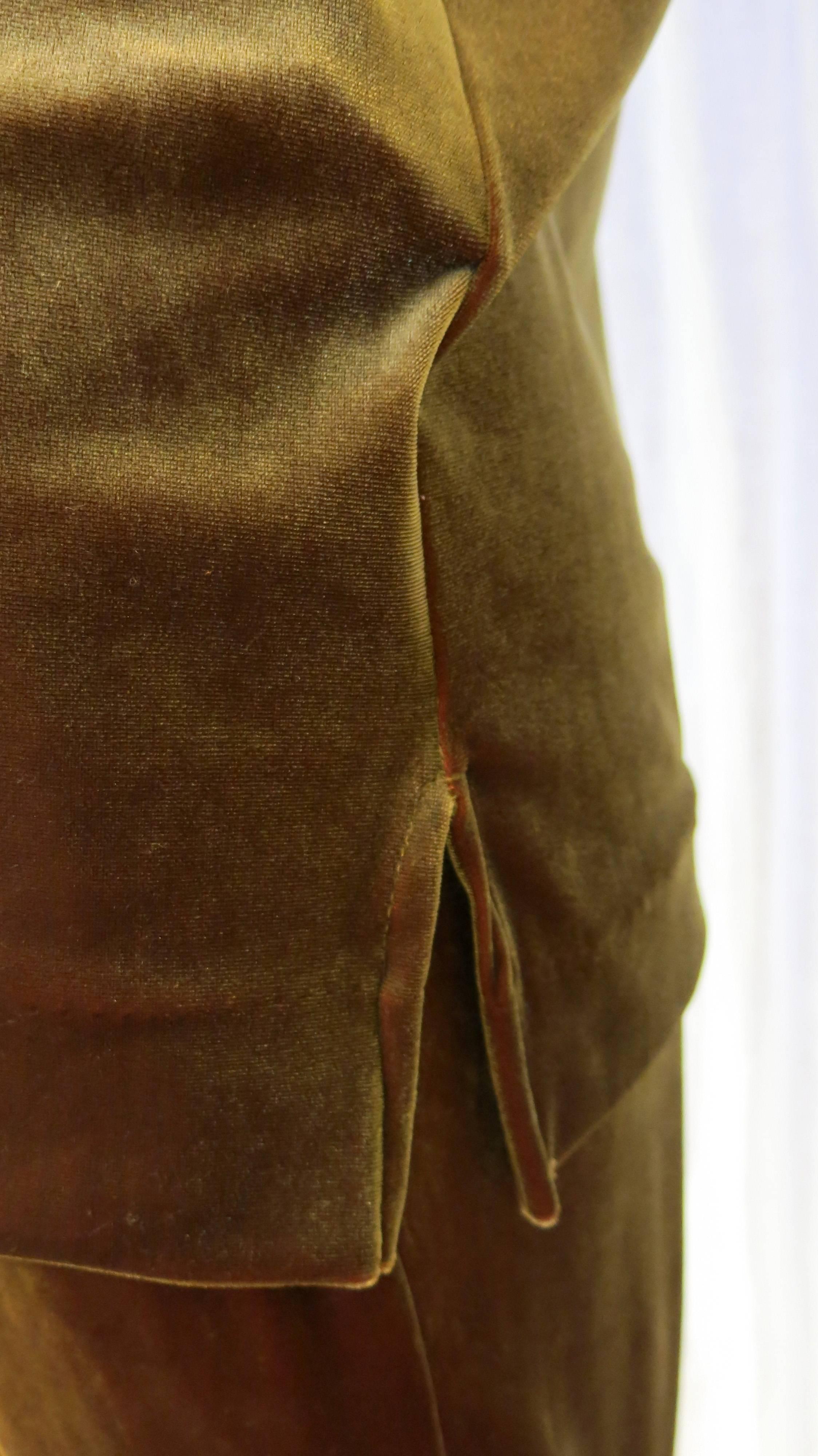 Joan Vass Iridescent Velvet Top and Pants Set For Sale 2