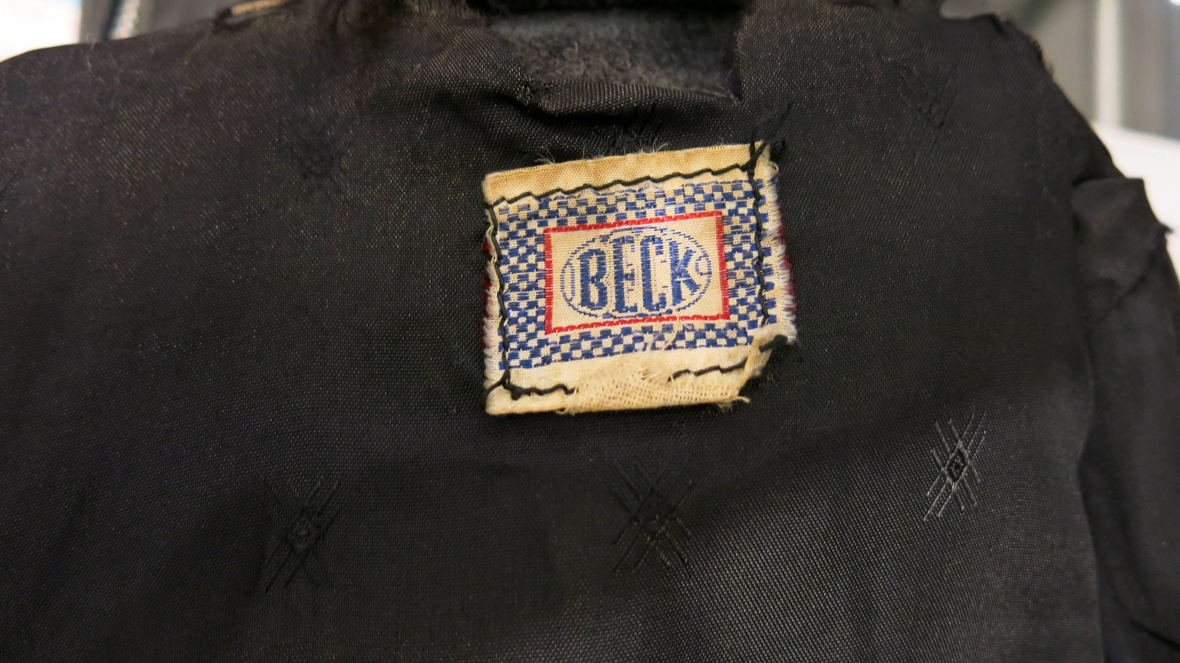1960s Rare Beck/Schott Men's Black Leather Cafe Jacket For Sale 2