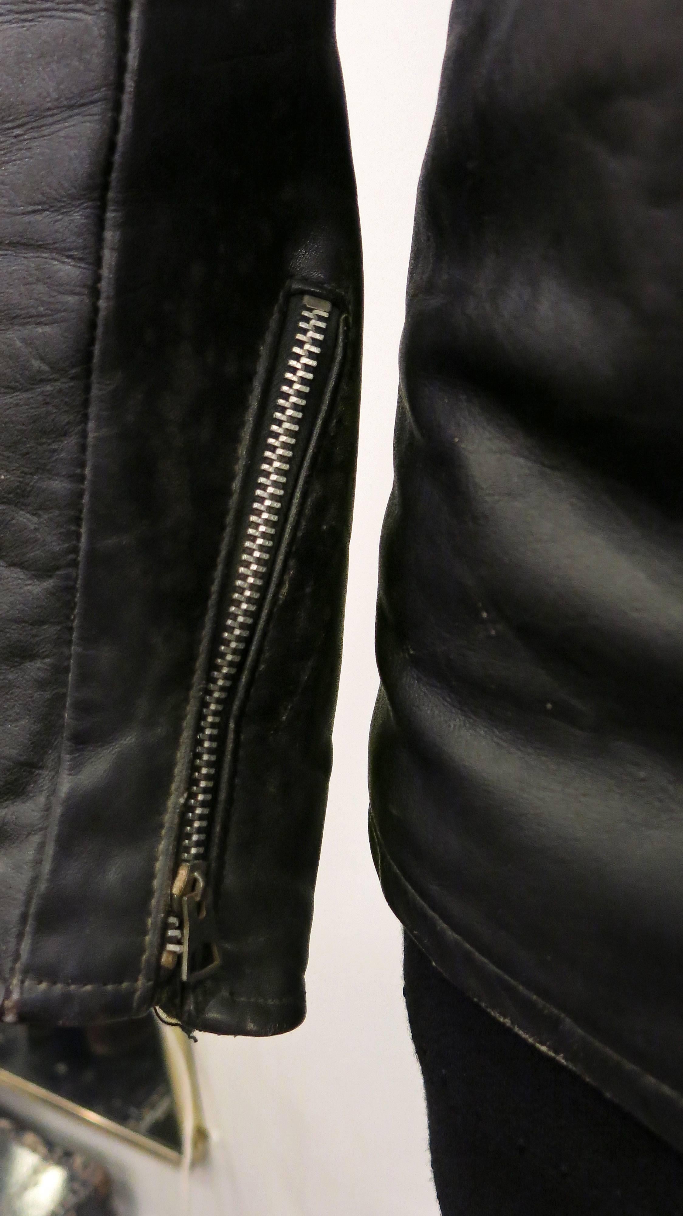 Women's or Men's 1960s Rare Beck/Schott Men's Black Leather Cafe Jacket For Sale