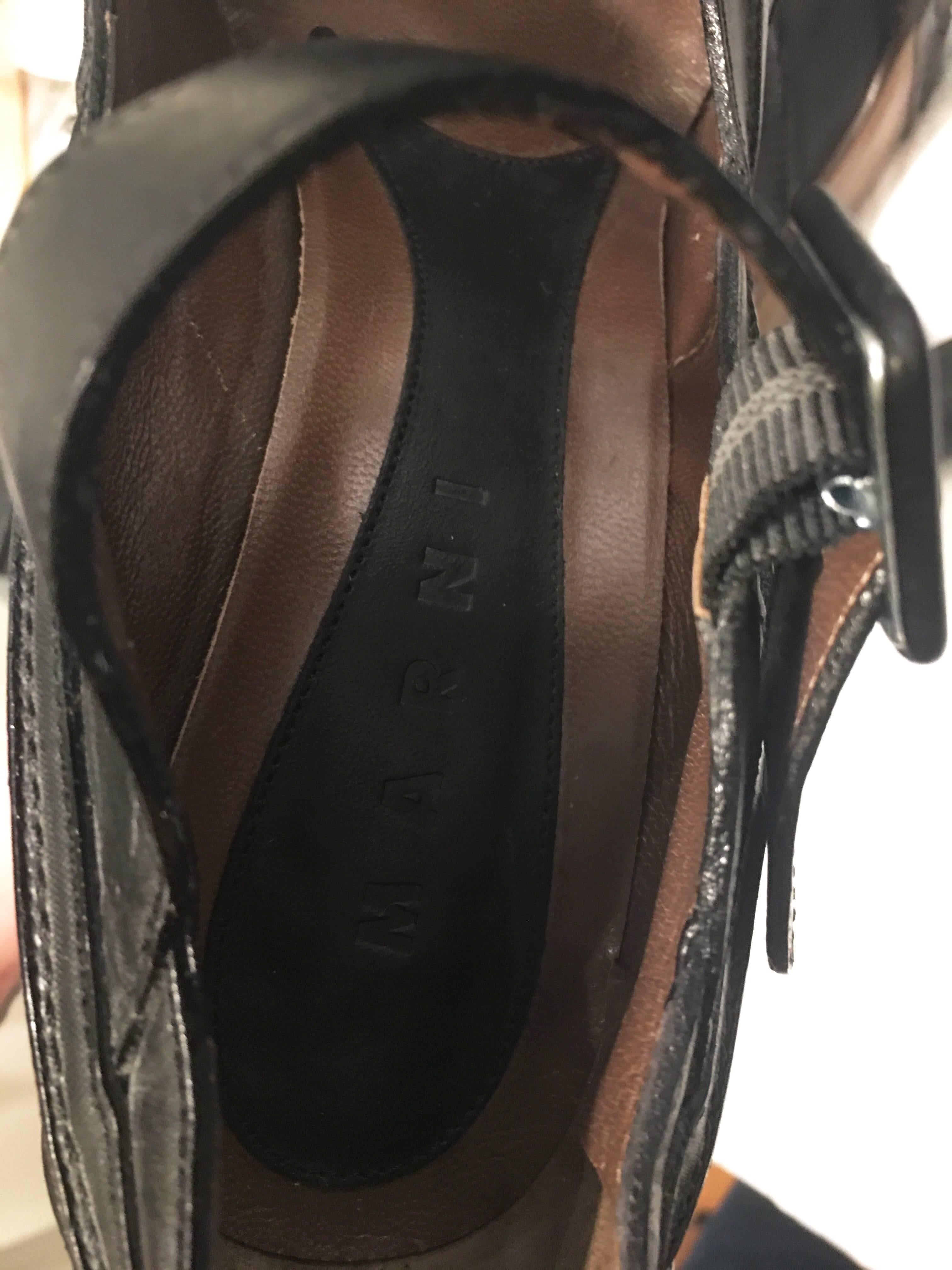 Marni Leather Open Toe Pumps Size 40 For Sale 3