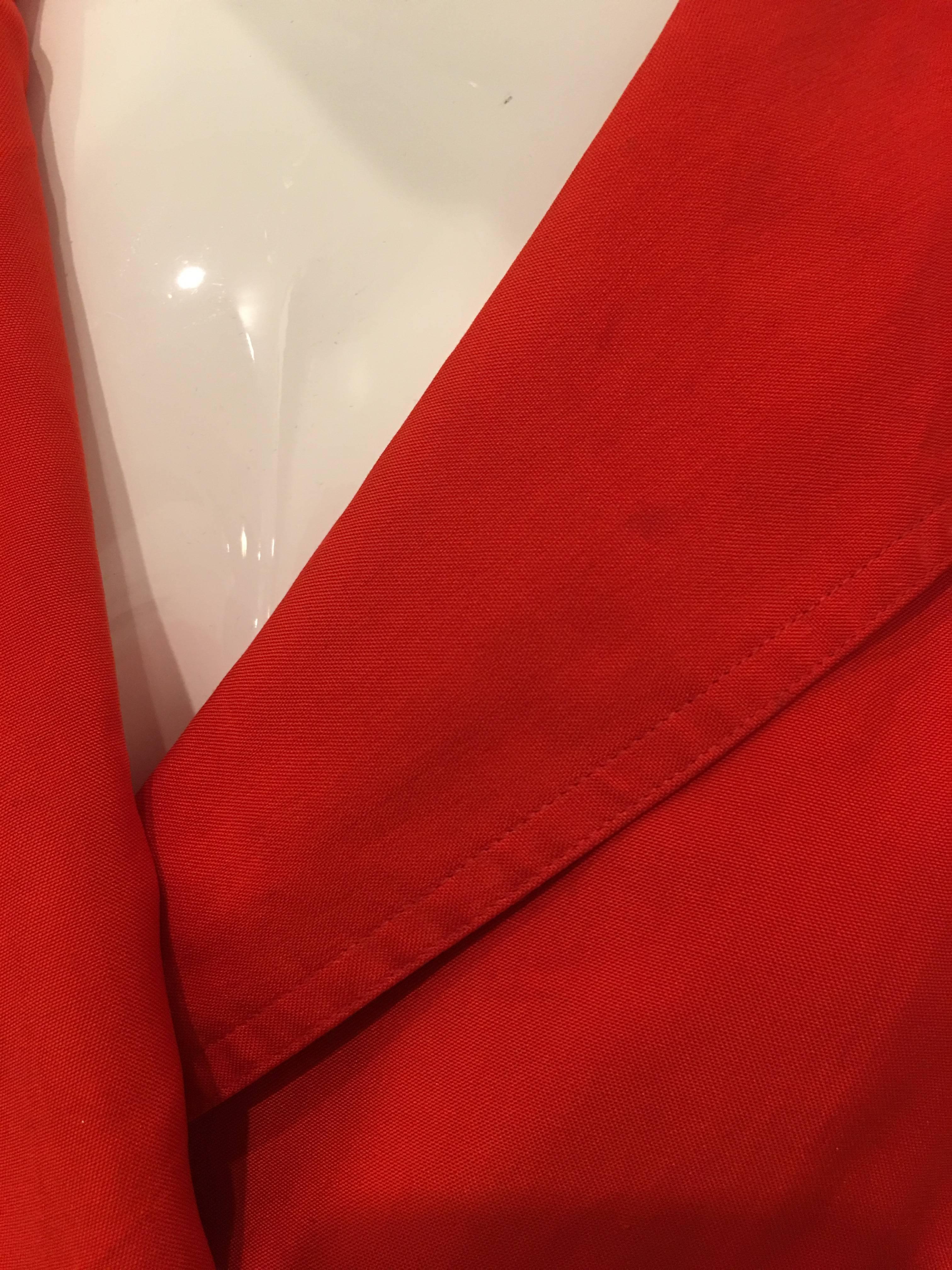 Women's or Men's Kansai Yamamoto Red Silk Jacket, 1980s 
