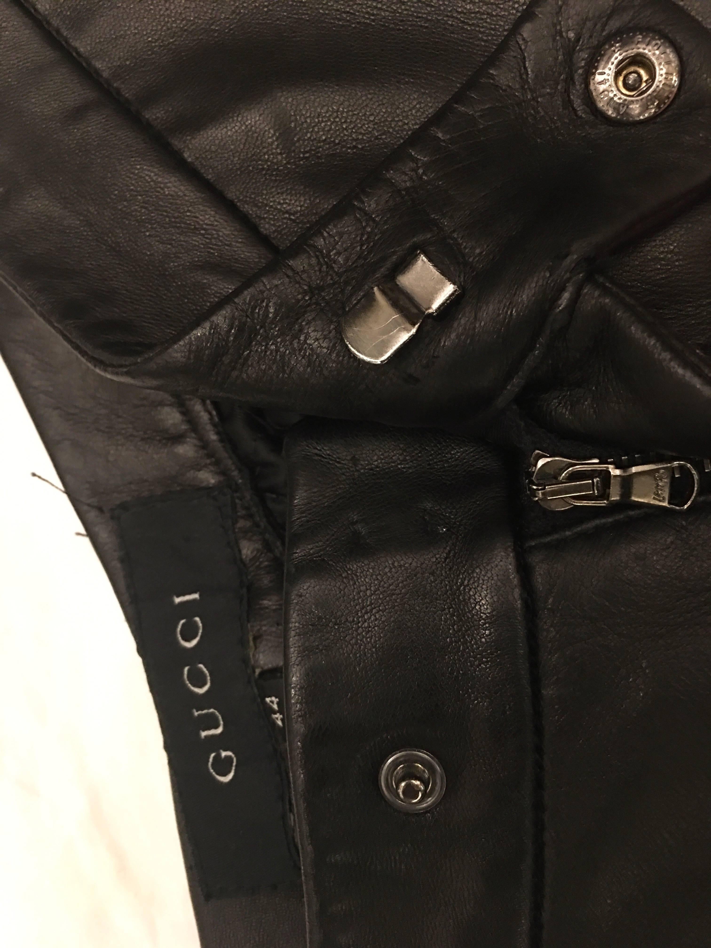 Women's or Men's Gucci Contemporary Heavy Duty Brown Leather Zip Flares For Sale