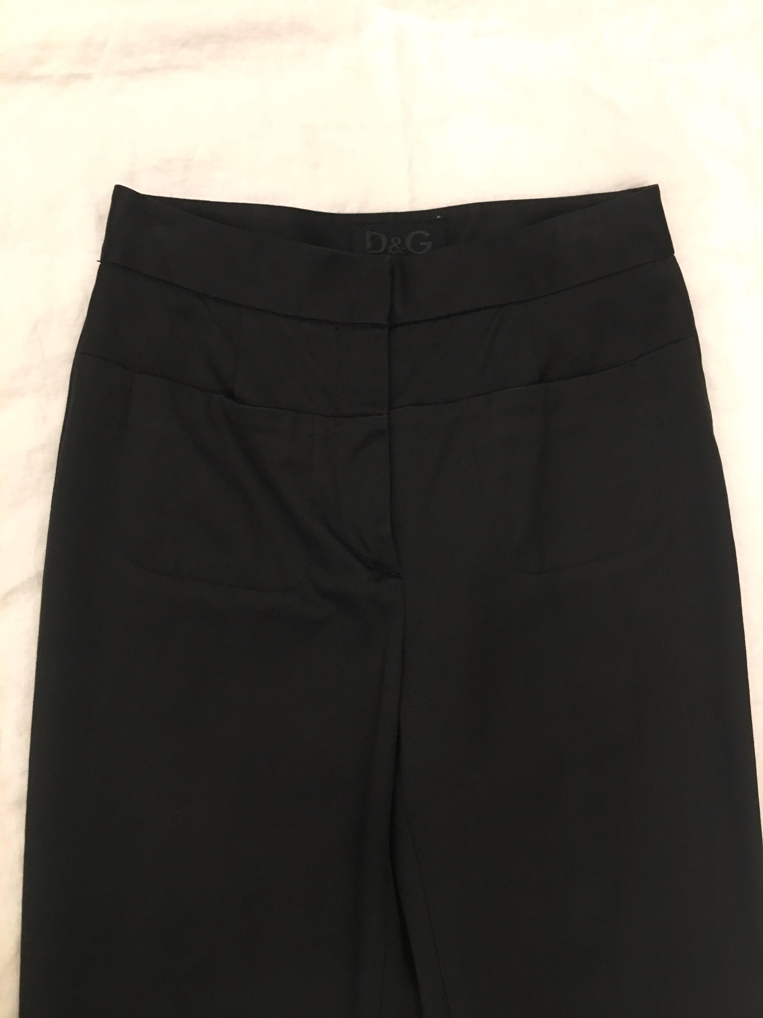 Women's or Men's Dolce & Gabbana Black Slim Fit Pants For Sale