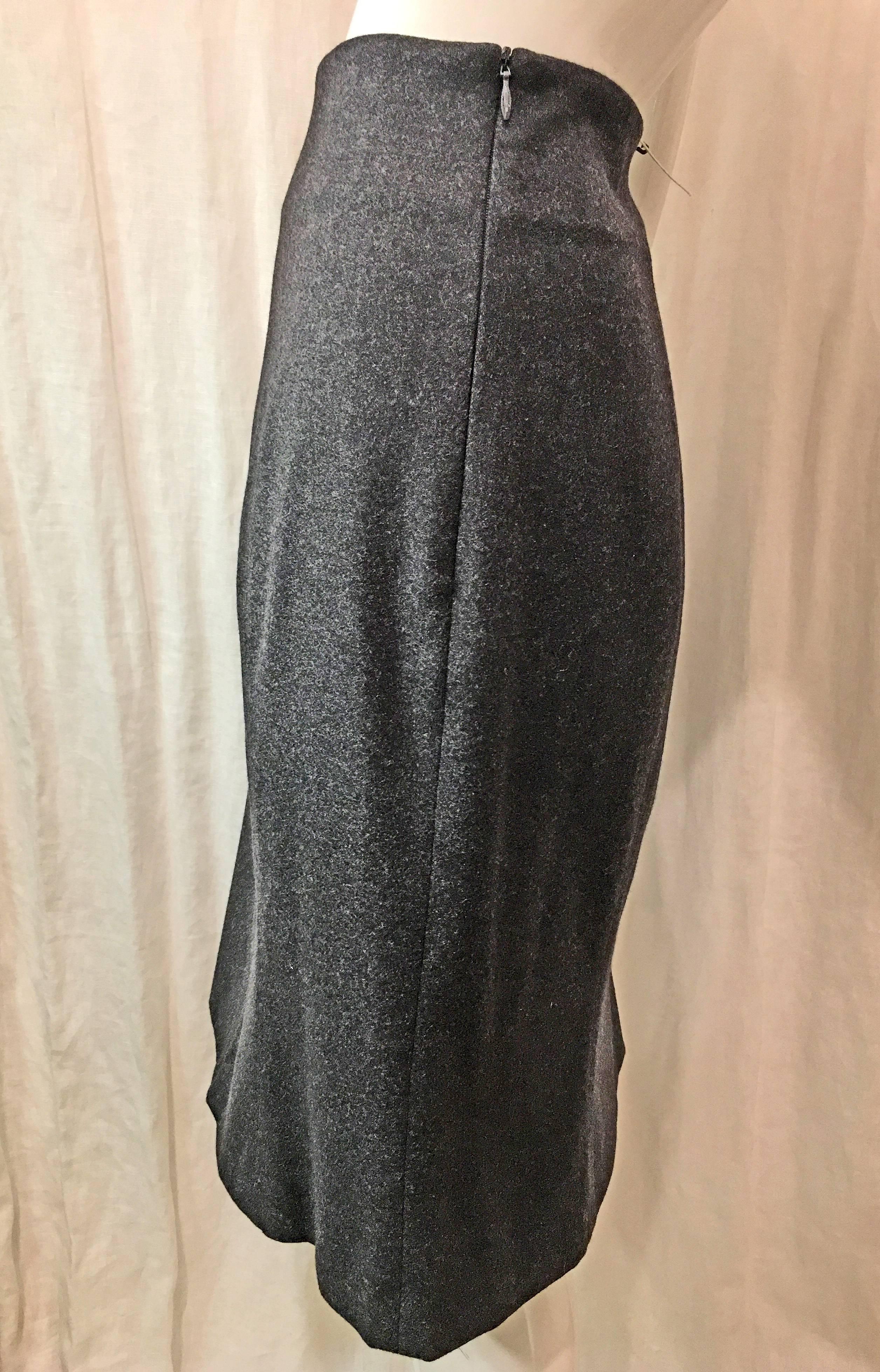 Claude Montana Dark Gray Suit Skirt, 1980s  In Excellent Condition For Sale In Brooklyn, NY