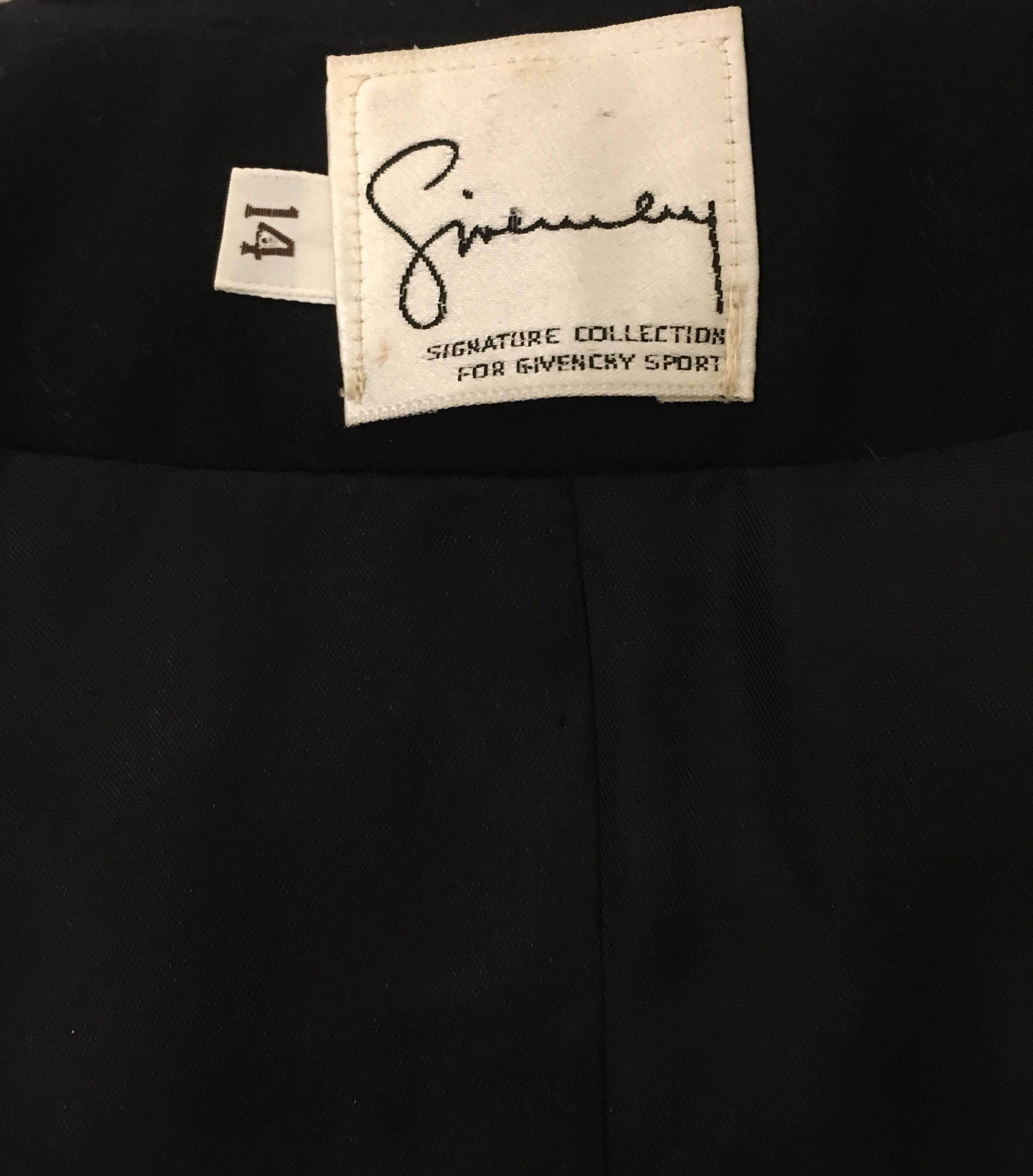 Givenchy Black Wool Single Button Blazer, 1990s  4