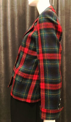 1980s Saint Laurent Plaid Blazer
