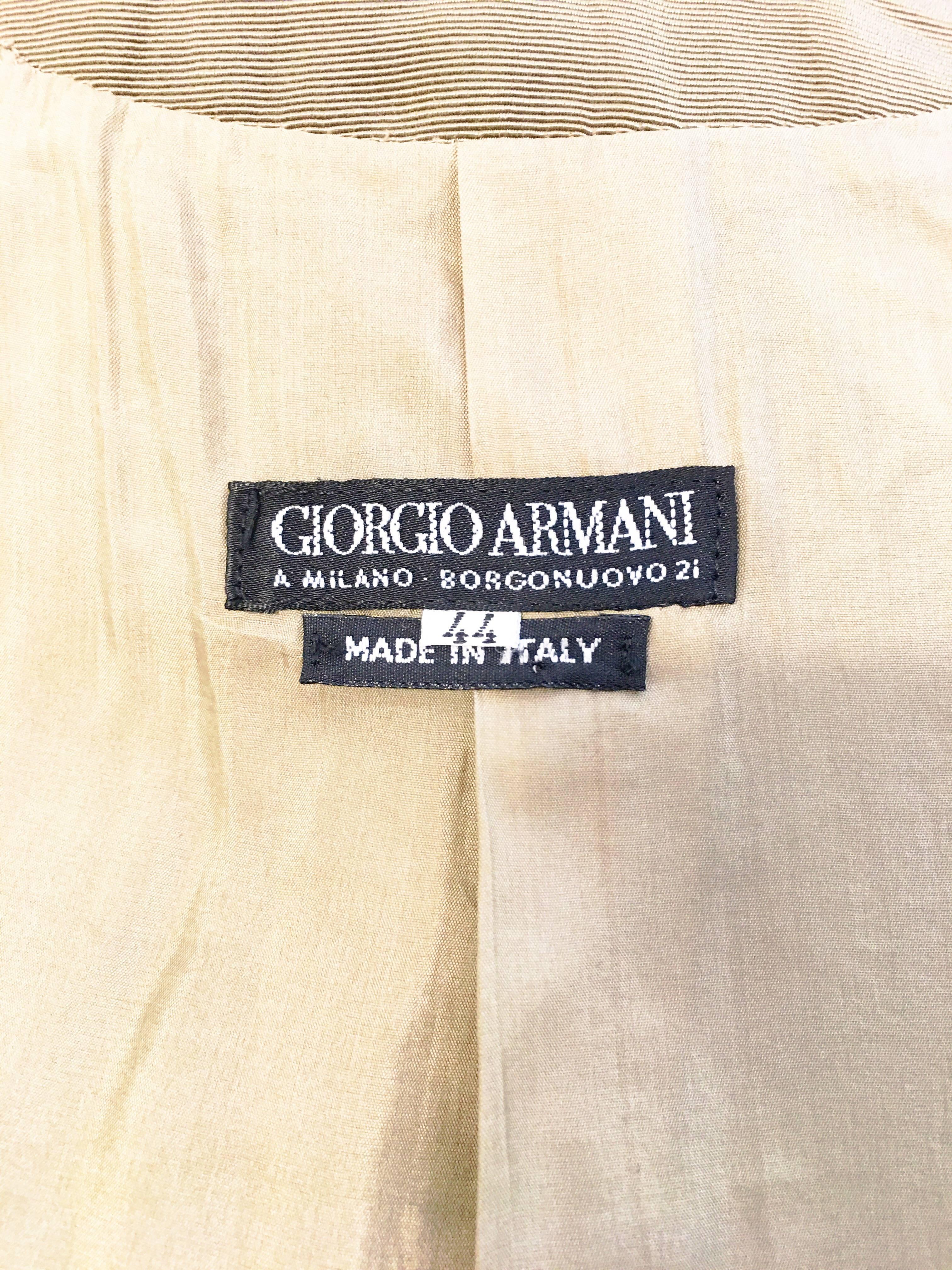 Giorgio Armani Beige Single Button Blazer For Sale 7