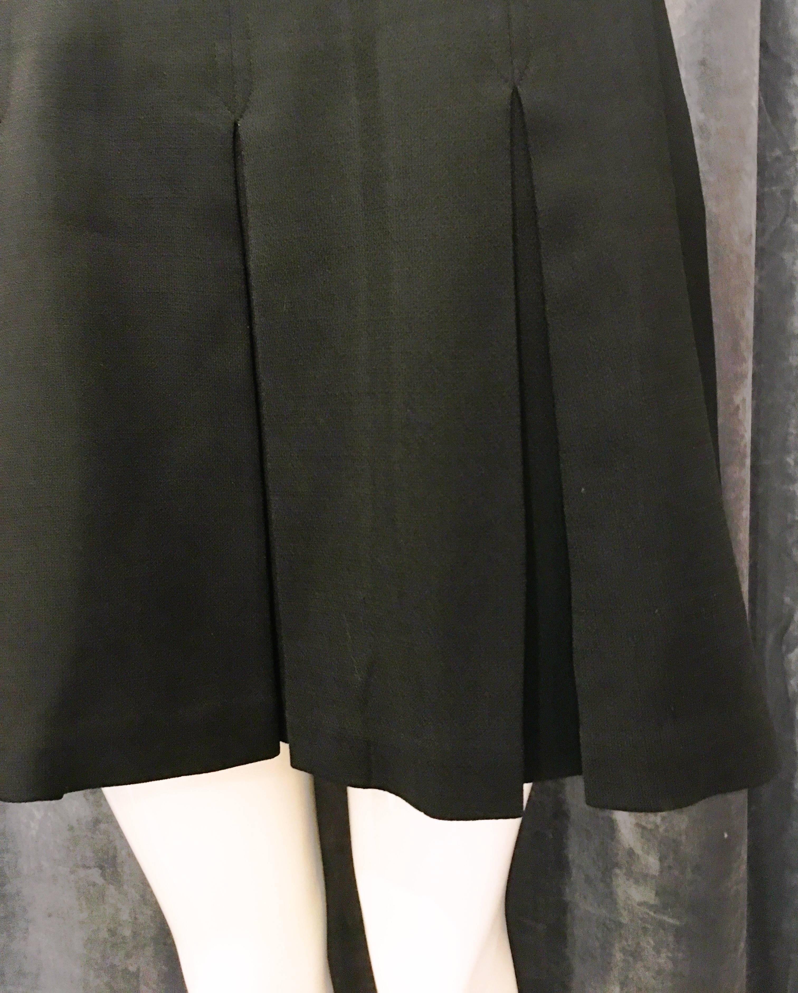1980s Kenzo Studio Black Pleated Mini Skirt For Sale 1