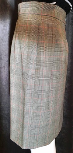 Yves St. Laurent Plaid Mini Houndstooth Mini Skirt