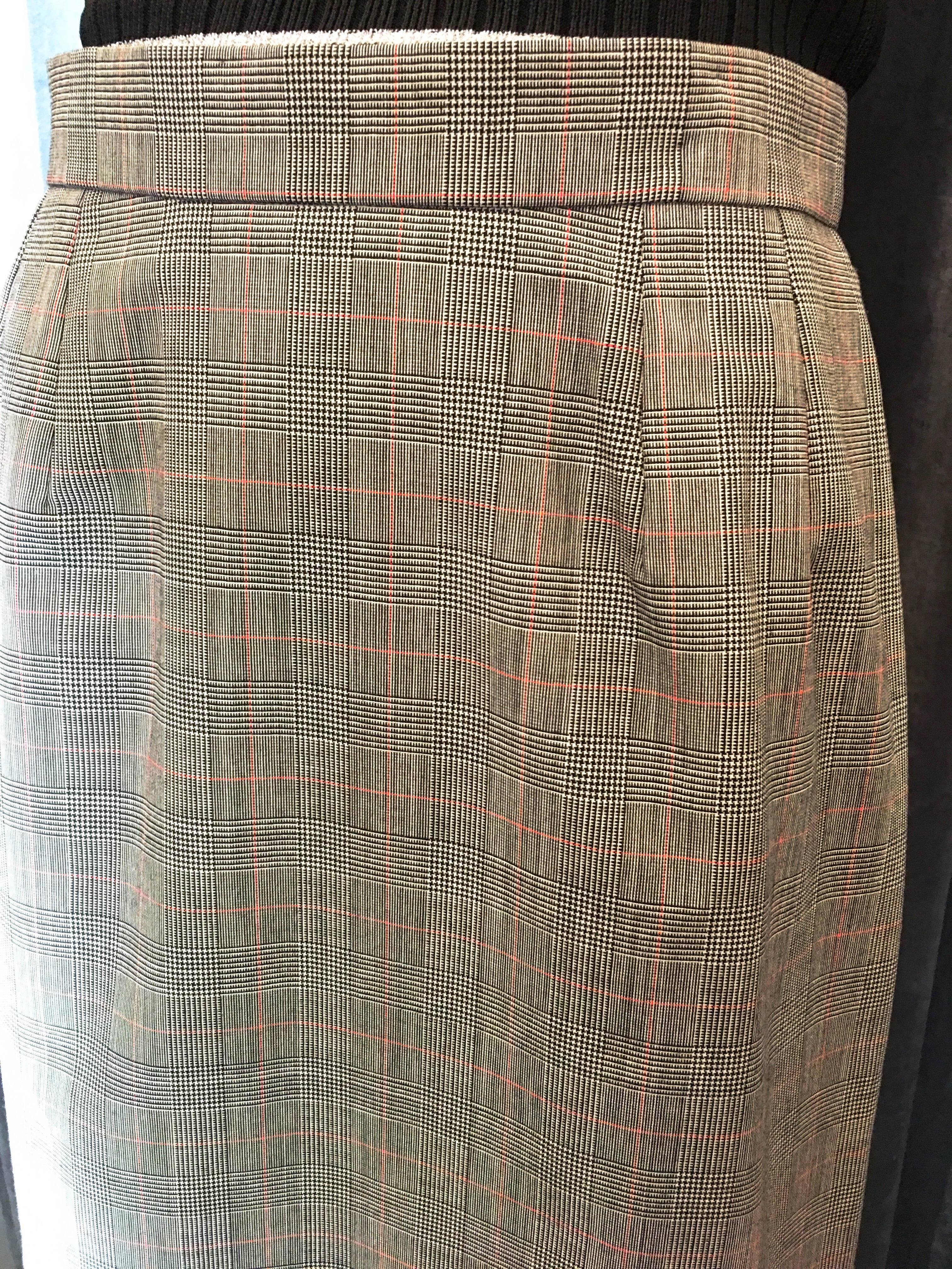 Yves St. Laurent Plaid Mini Houndstooth Mini Skirt For Sale 1