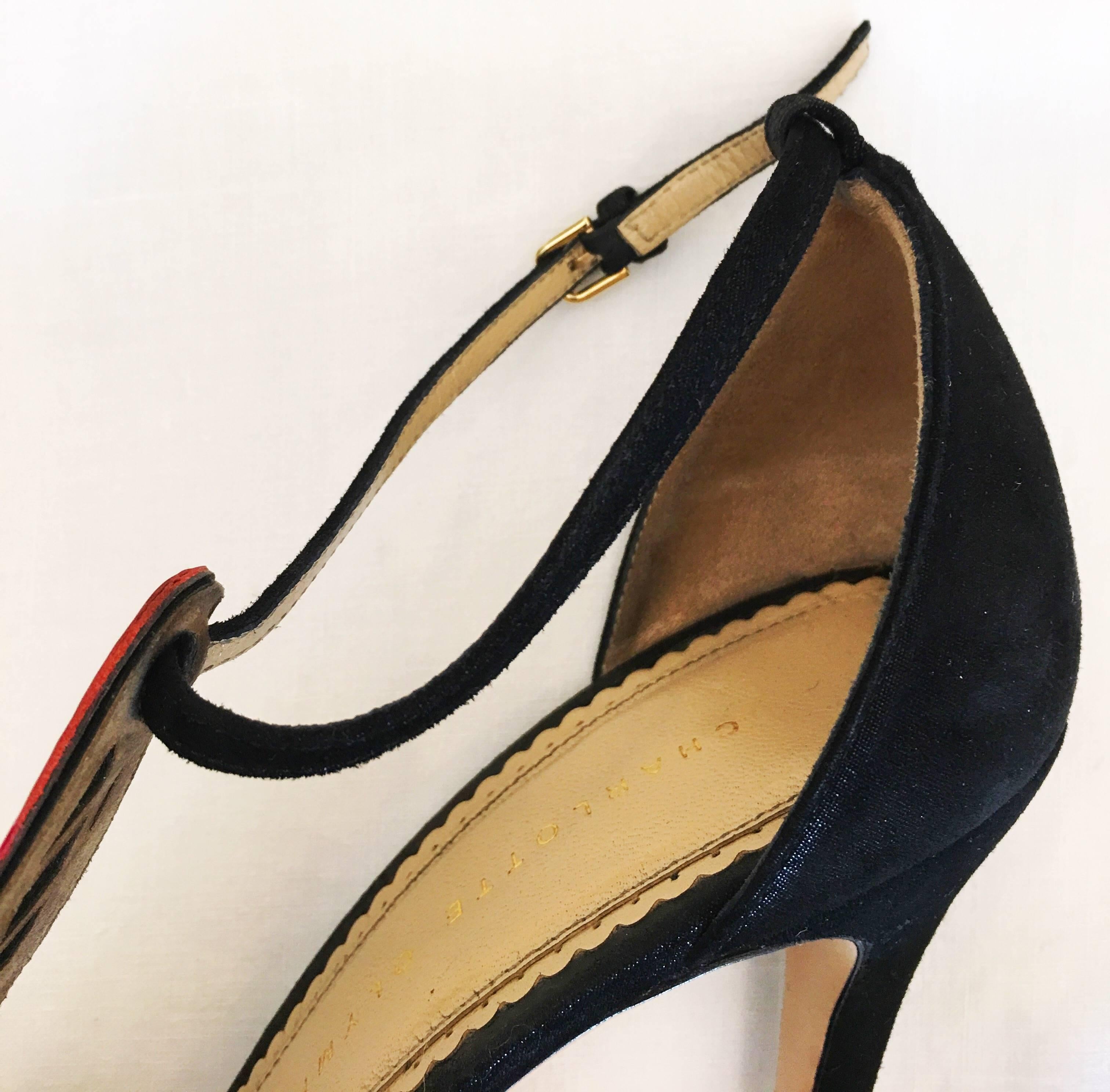 Charlotte Olympia Suede Stiletto Heels Size 42 For Sale 3