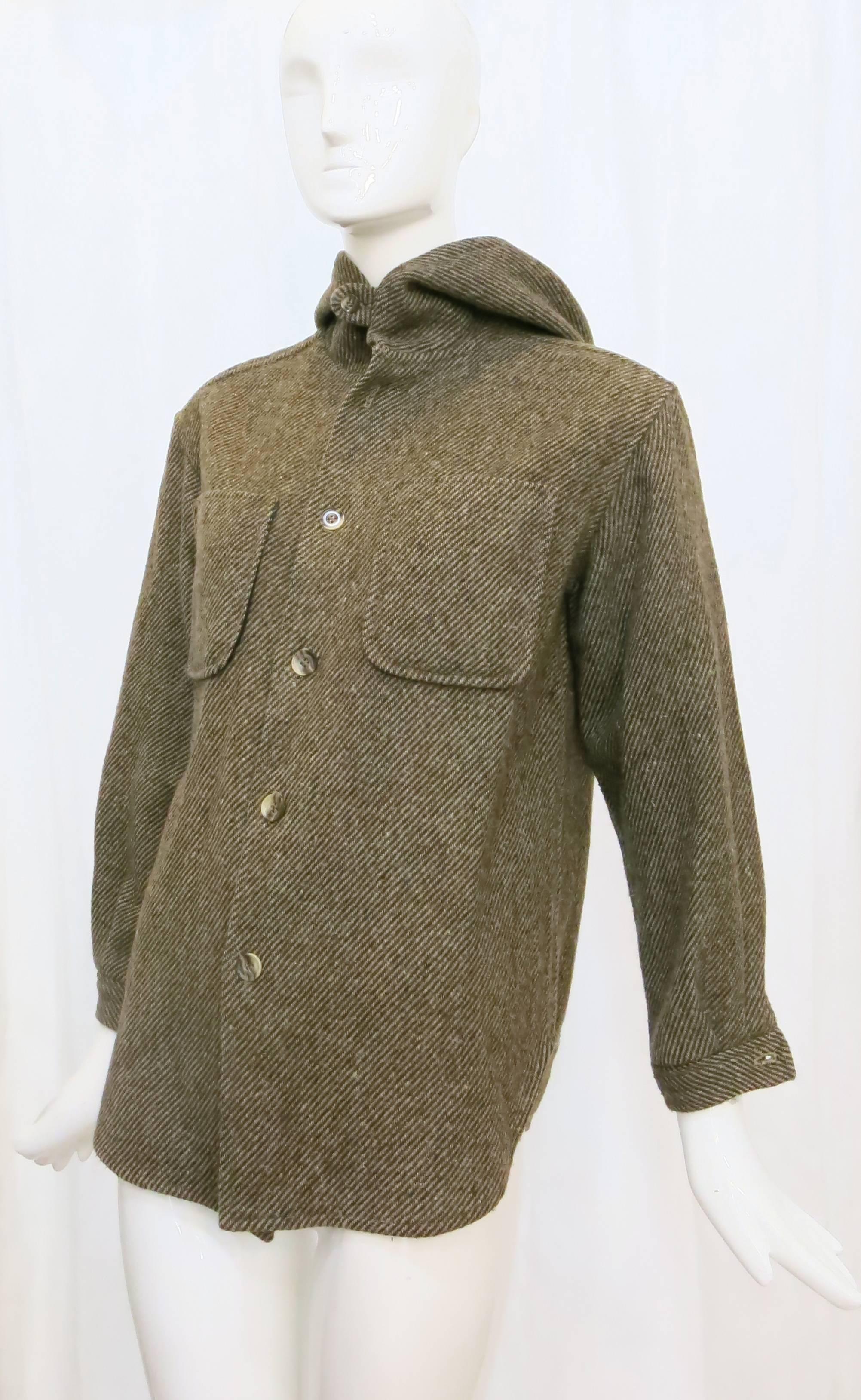 1980s Polo by Ralph Lauren Wool Hooded Tunic For Sale 1
