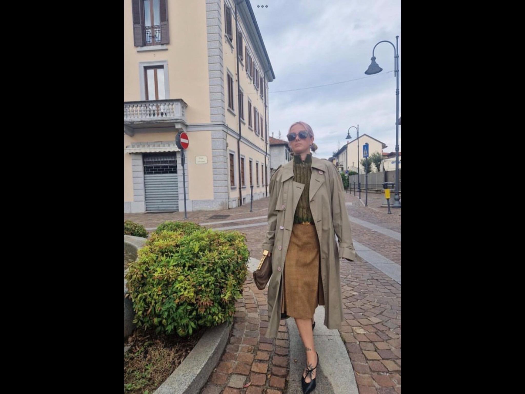 Celine vintage check brown Midi Skirt For Sale 5