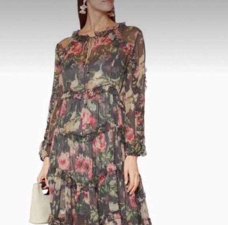 Zimmermann blue floreal silk long Dress 4