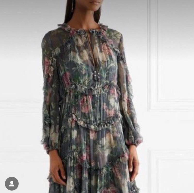 Zimmermann blue floreal silk long Dress 5
