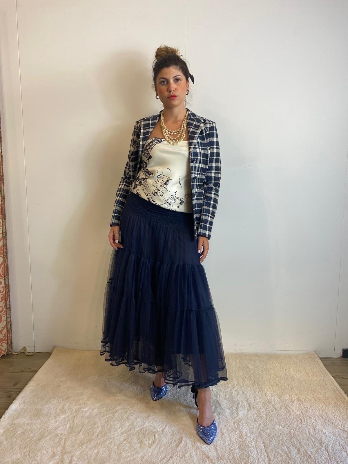 Giacca Christian Dior Bar blu e bianca in vendita 6