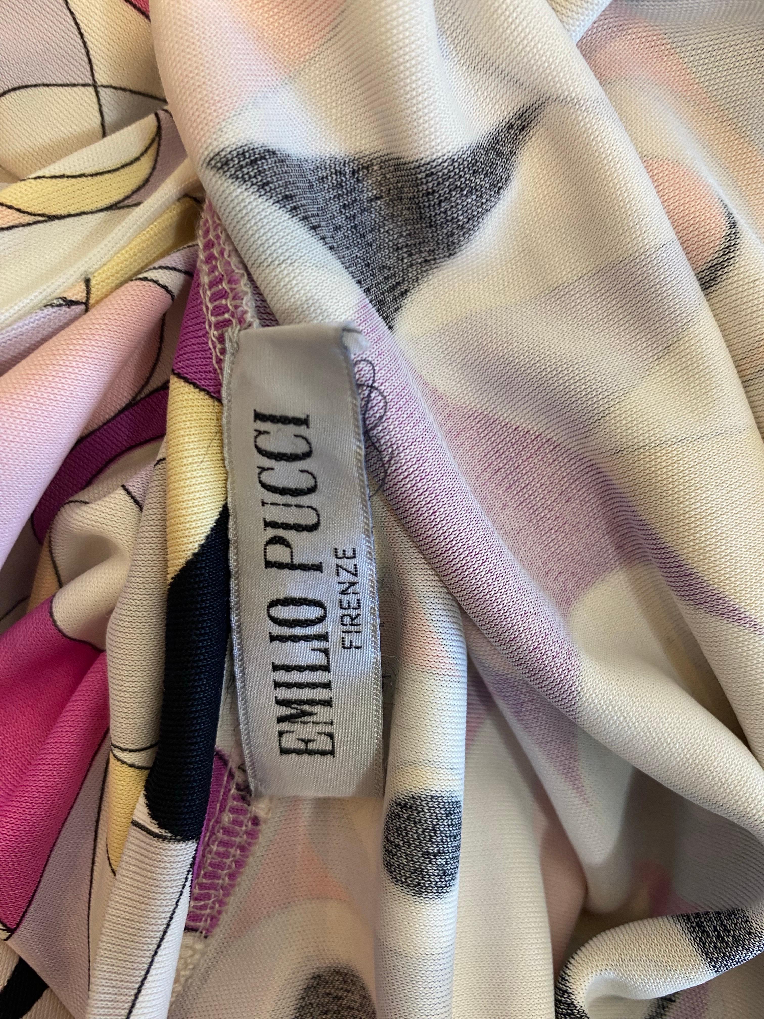 Emilio Pucci weißes Midikleid mit Muster. im Angebot 8