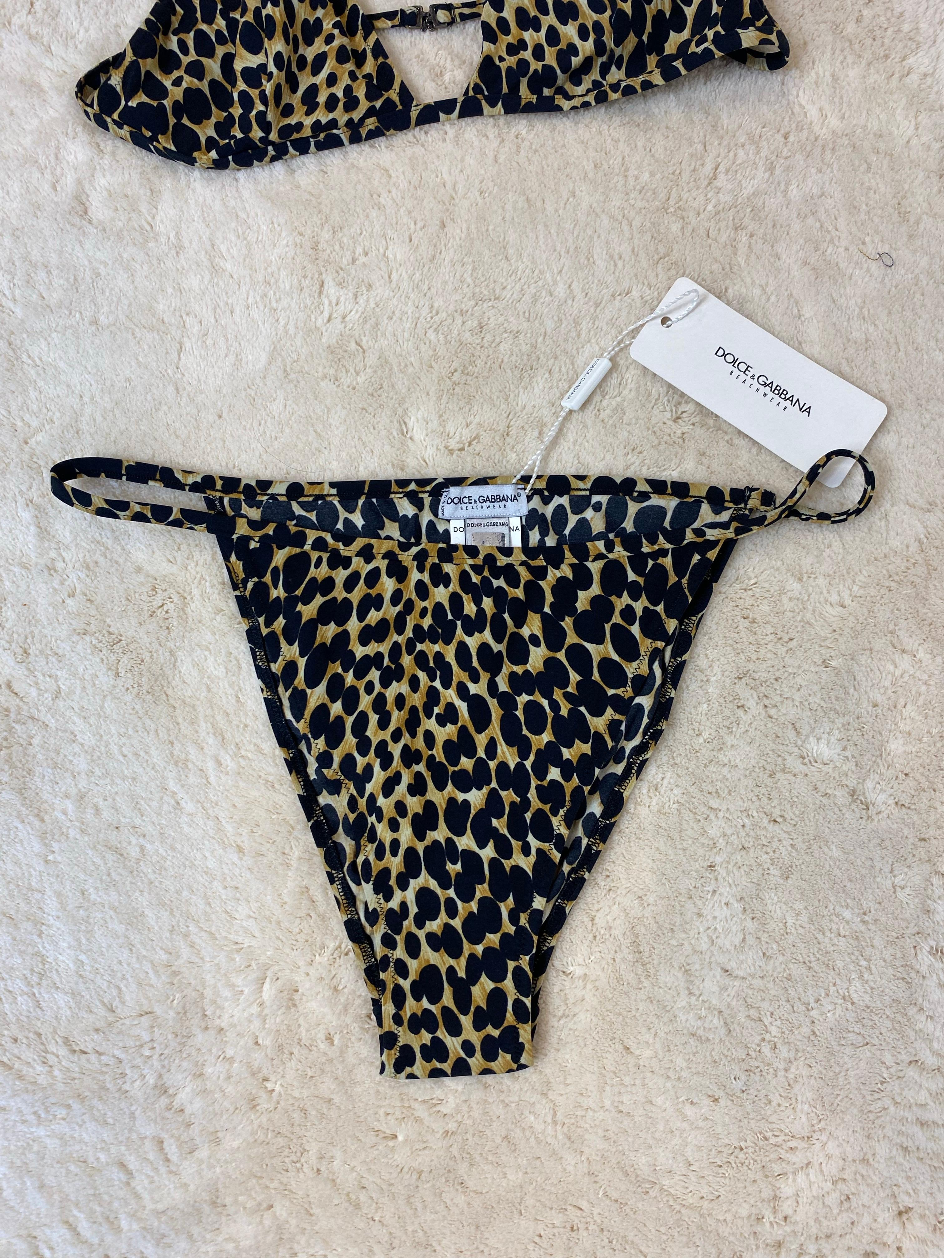 Bikinioberteil und -unterteil Dolce & Gabbana leopard. im Zustand „Neu“ im Angebot in Carnate, IT