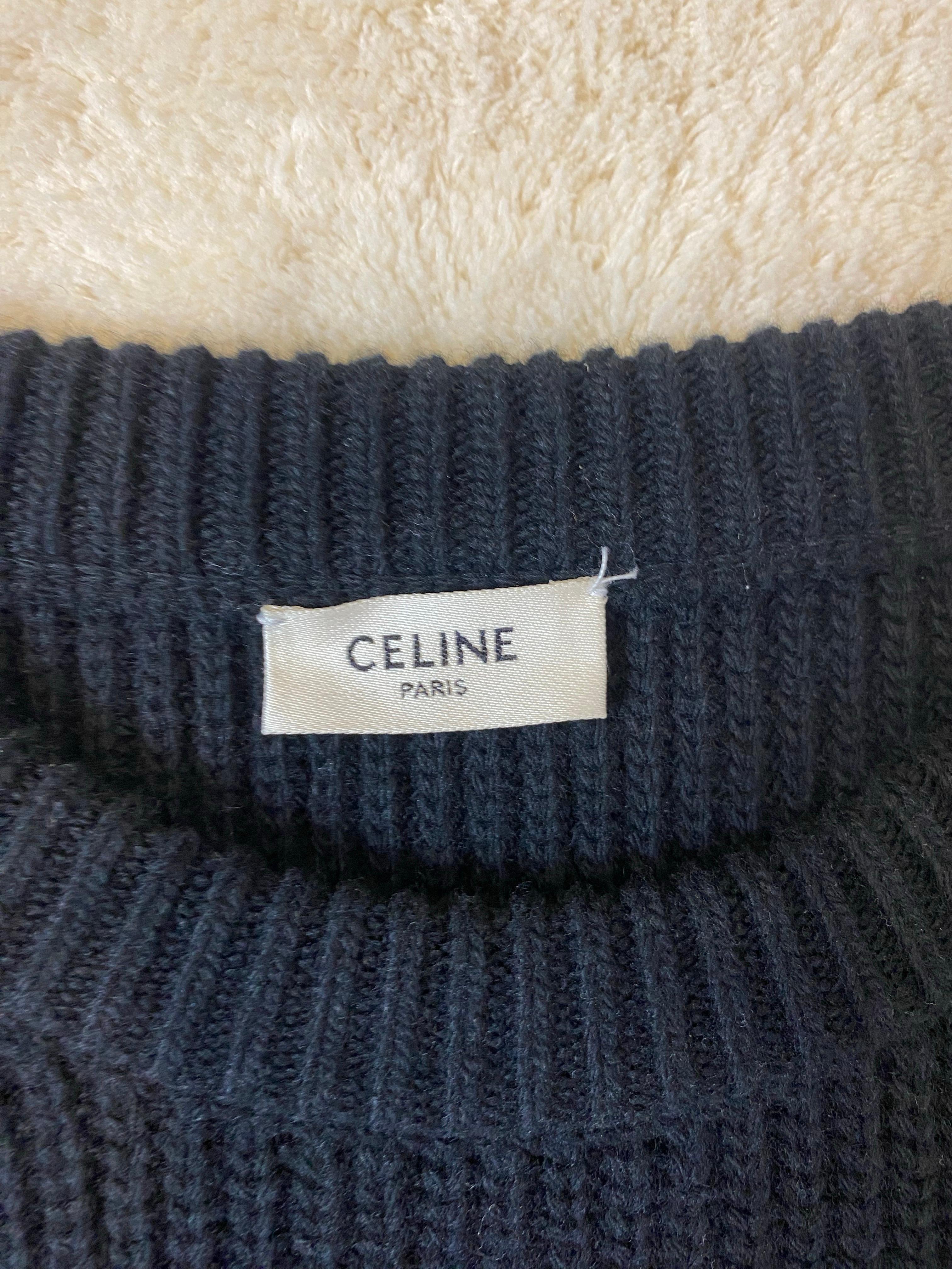 Schwarzer Pullover von Céline mit Schmucklogo. im Zustand „Hervorragend“ im Angebot in Carnate, IT