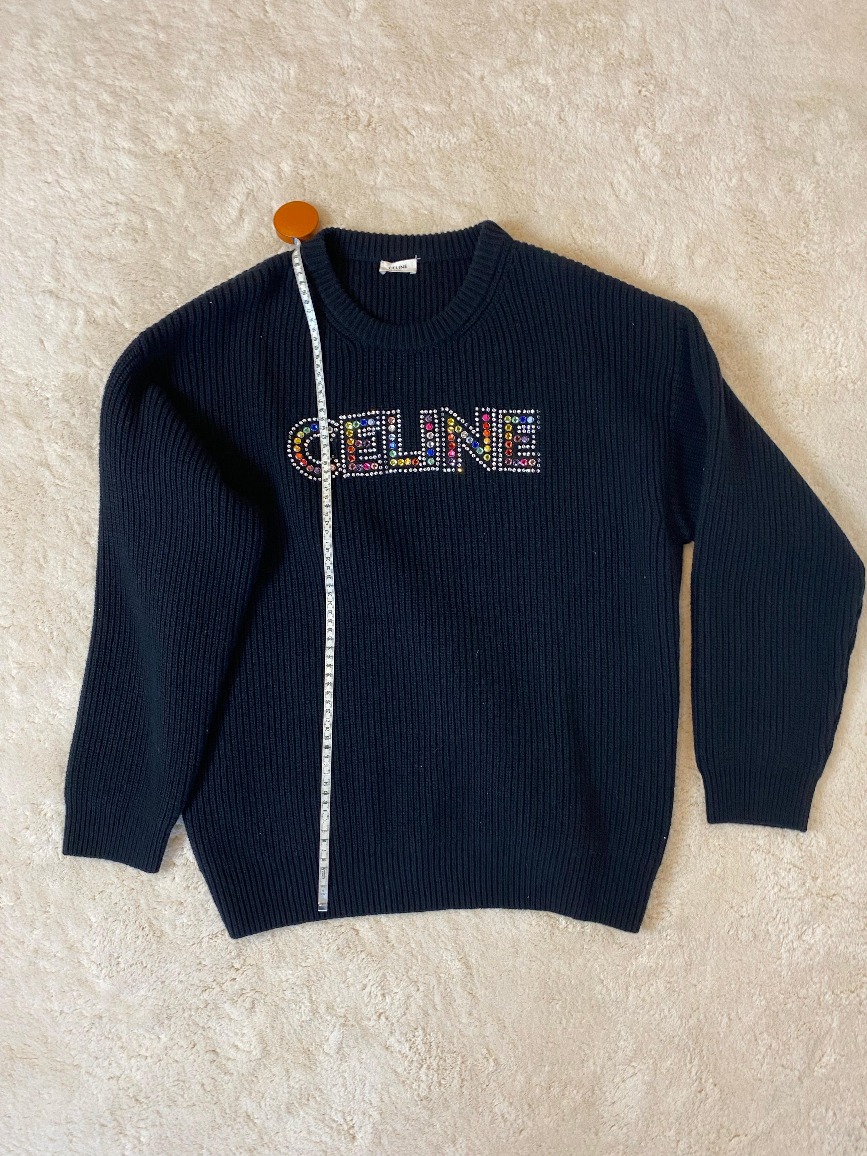 Schwarzer Pullover von Céline mit Schmucklogo. im Angebot 1