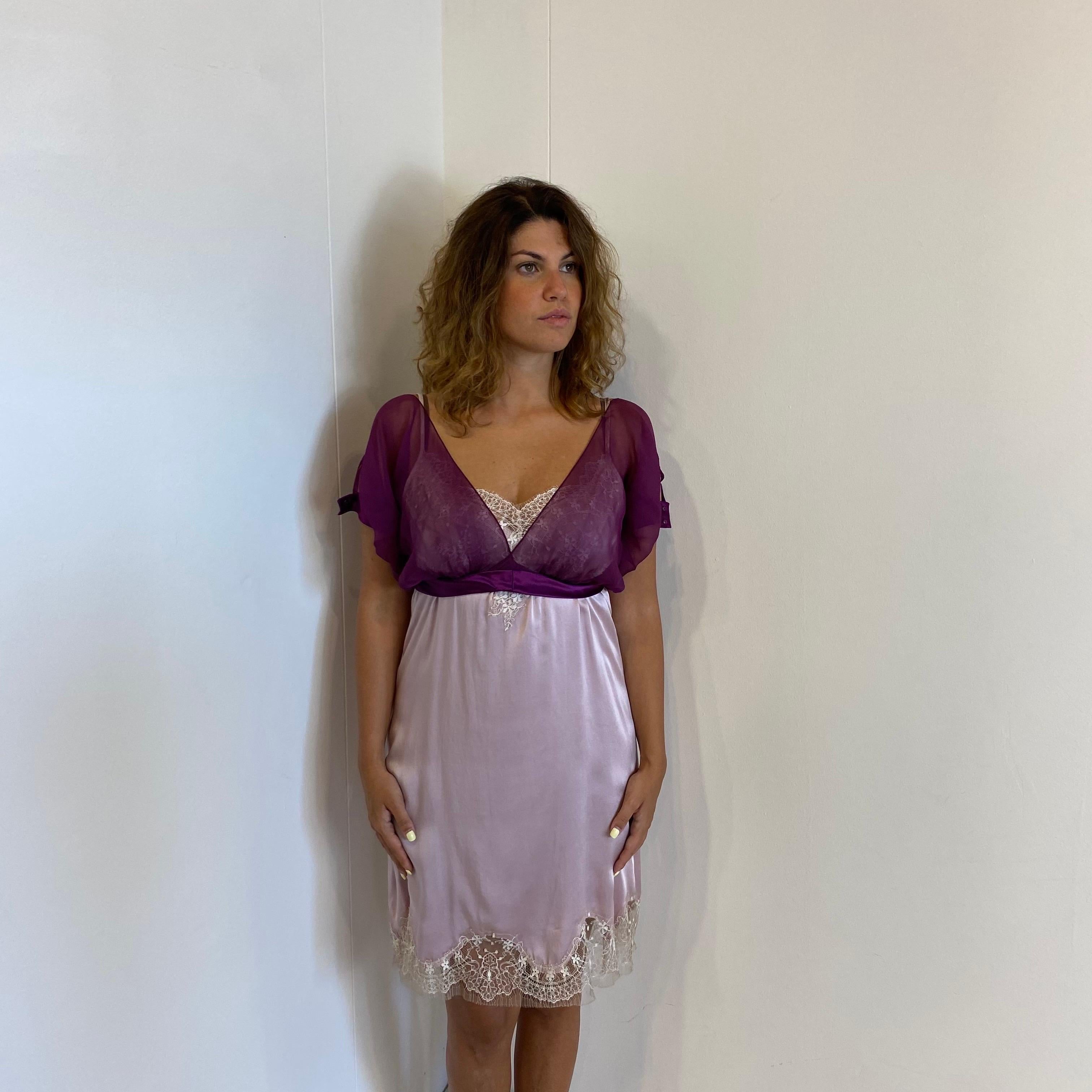Top in seta viola Alberta Ferretti in vendita 4