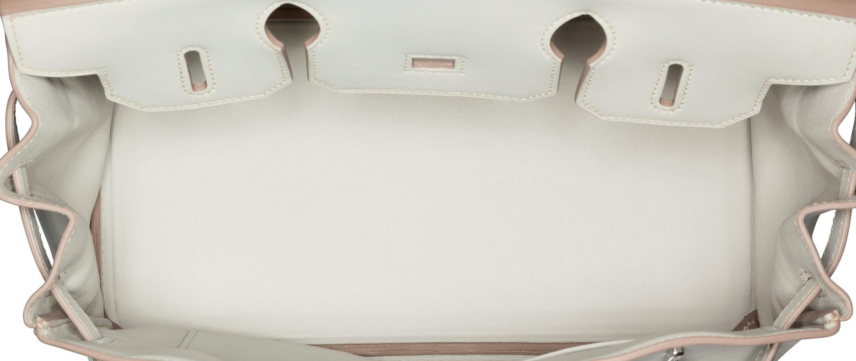Beige Hermes 30cm Gris Perle Swift Leather Birkin Bag with Palladium Hardware For Sale