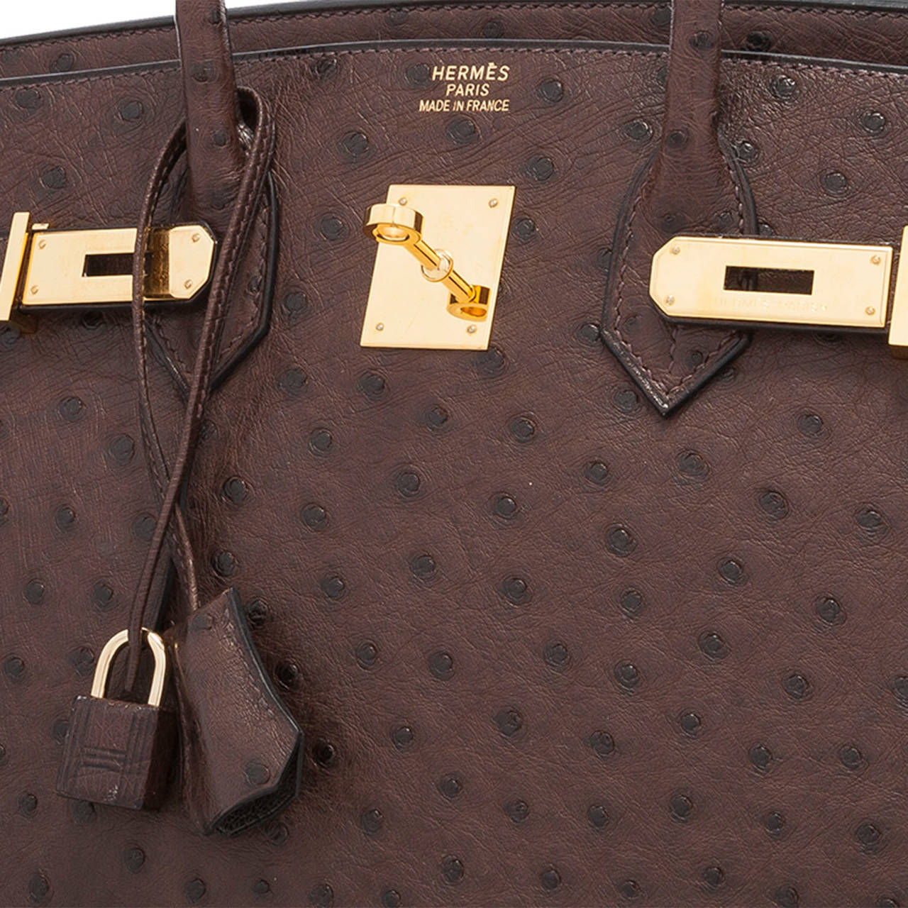 Hermes 35cm Havane Ostrich Birkin Bag with Gold Hardware For Sale 2