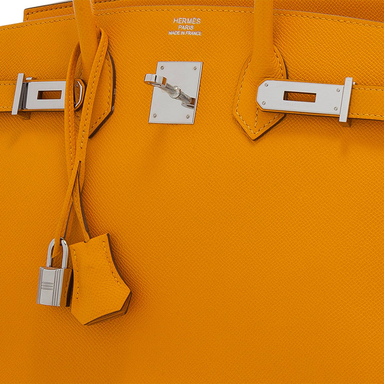 Hermes 35cm Jaune d' Or Epsom Leather Birkin Bag with Palladium Hardware For Sale 2
