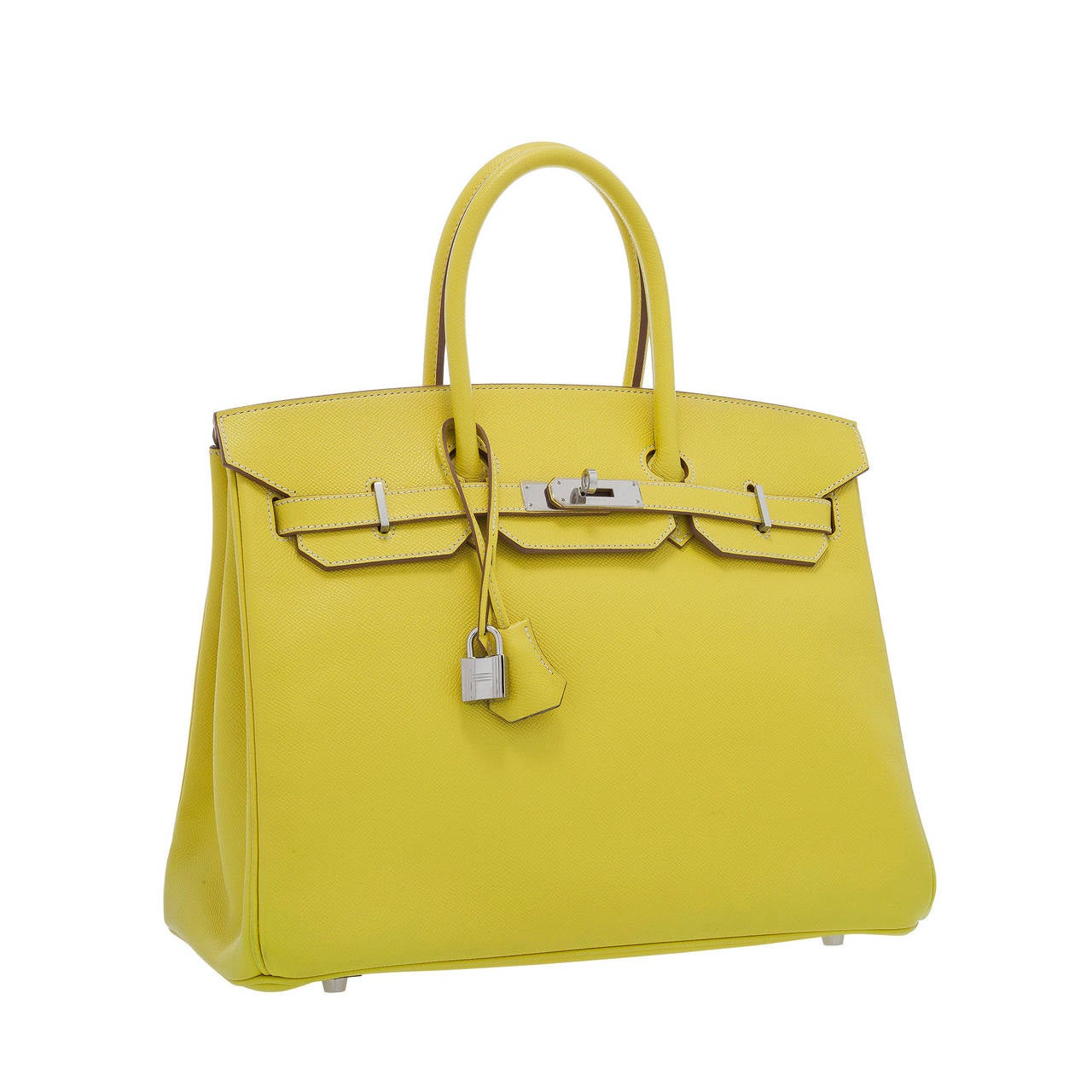 Hermes Limited Edition Candy 35cm Lime Epsom Birkin with Palladium Hardware
