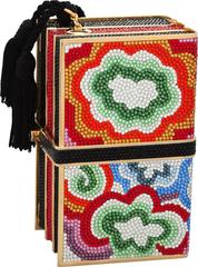 Judith Leiber Full Bead Black & Red Crystal Books Minaudiere Bag