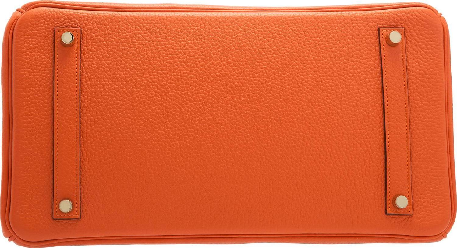 h hermes purses - hermes 35cm orange feu clemence birkin bag with gold hardware
