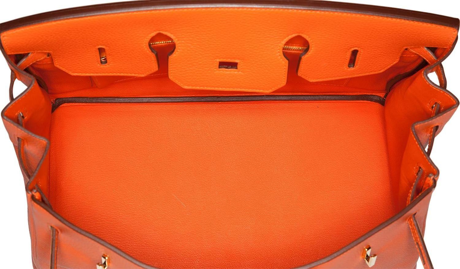 Hermes 35cm Feu Clemence Leather Birkin Bag with Gold Hardware at ...  