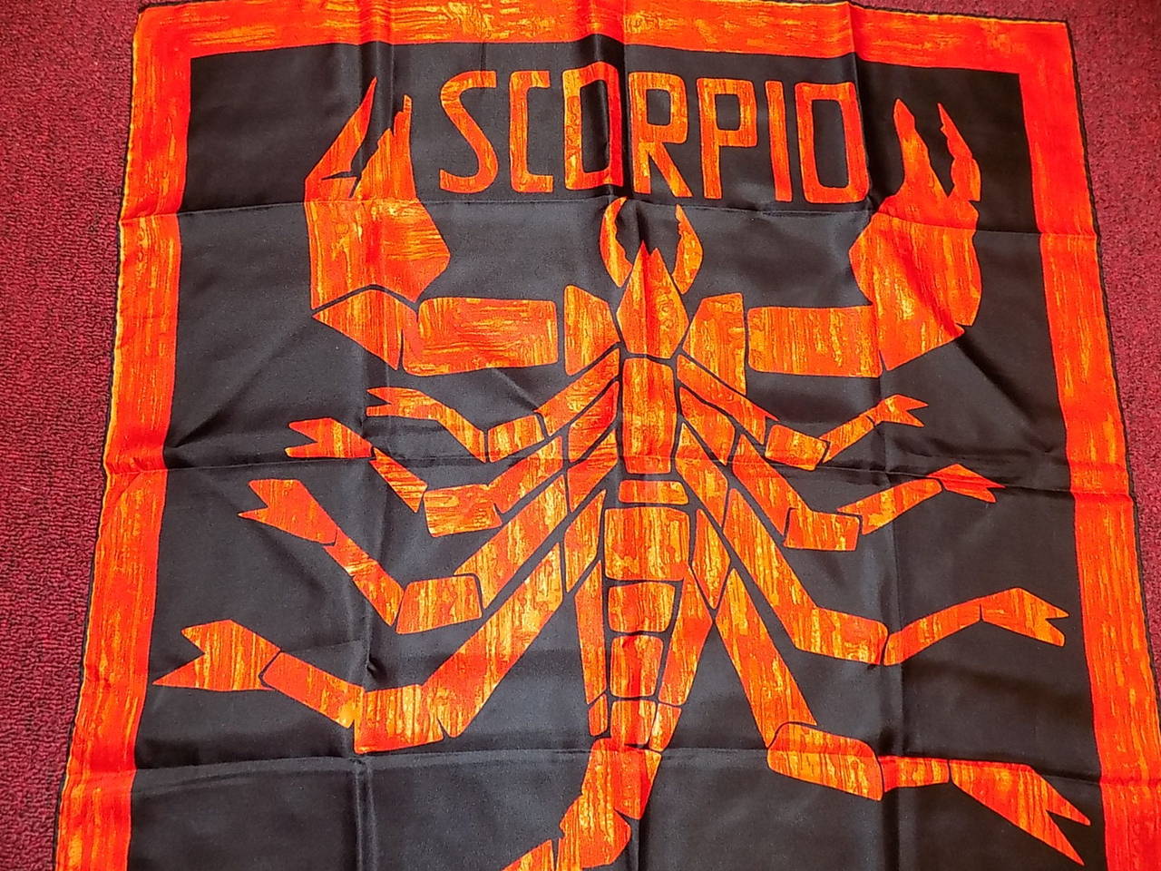 Pauline Trigere Rare  Astrology sign Scorpio Silk  Scarf In Excellent Condition In New York, NY