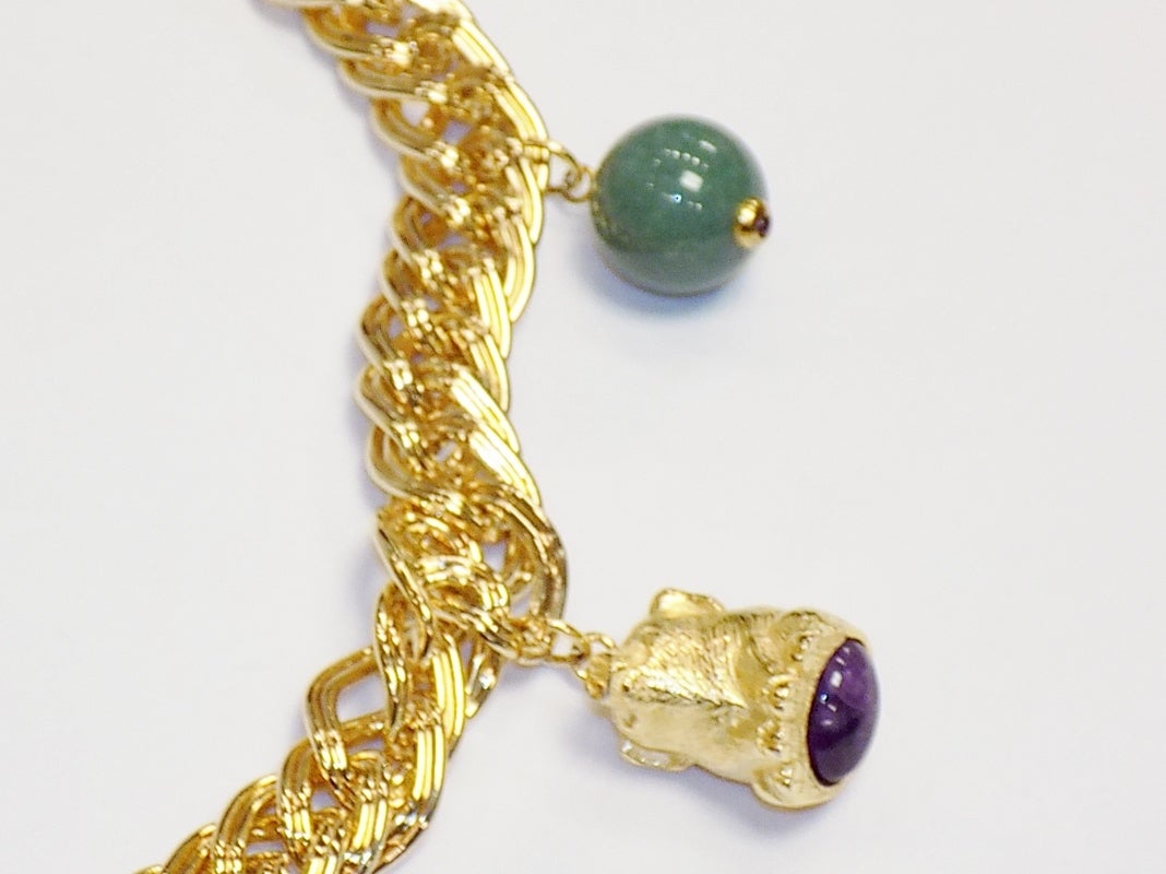 JUDITH LEIBER Rare Jeweled Bears and Semi Precious Stones Charm Belt 2