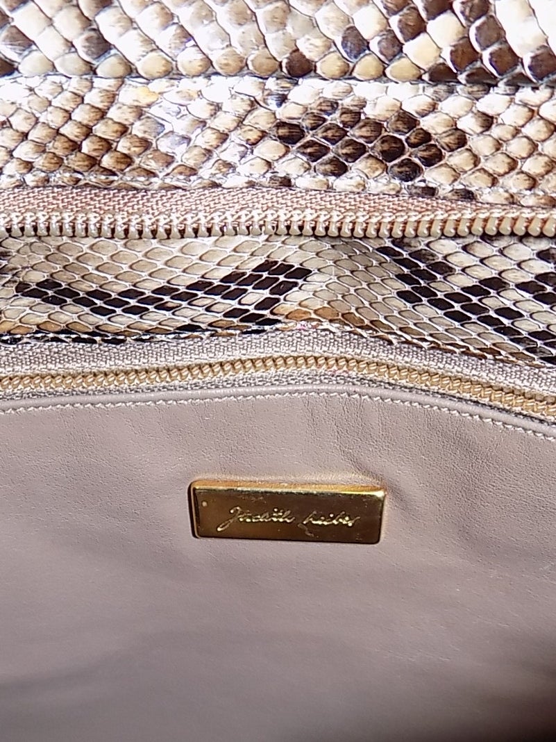 Judith Leiber large  snake / exotic skin  cluth bag 2