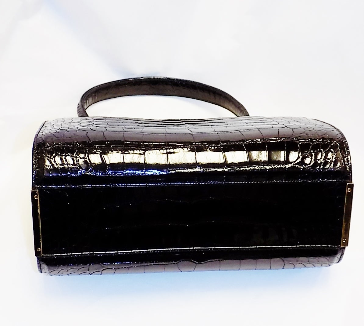 Suarez vintage alligator bag with pocket watch In Excellent Condition In New York, NY
