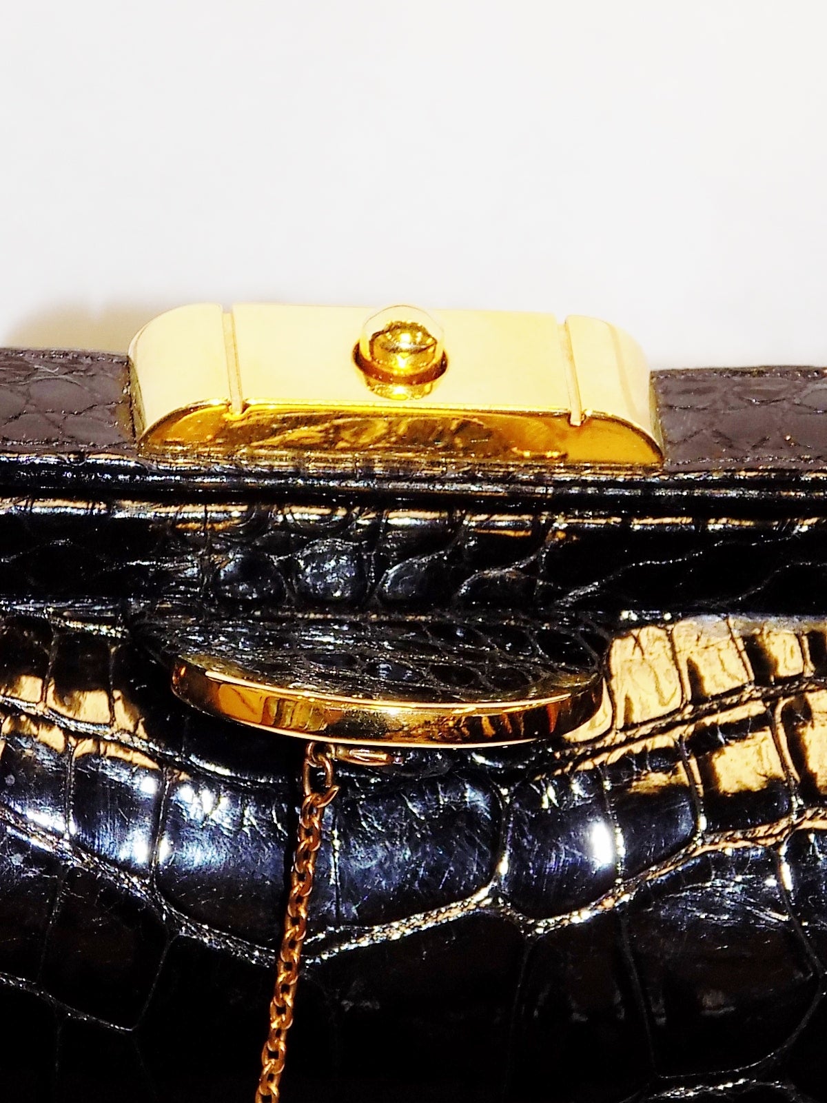 Suarez vintage alligator bag with pocket watch 1