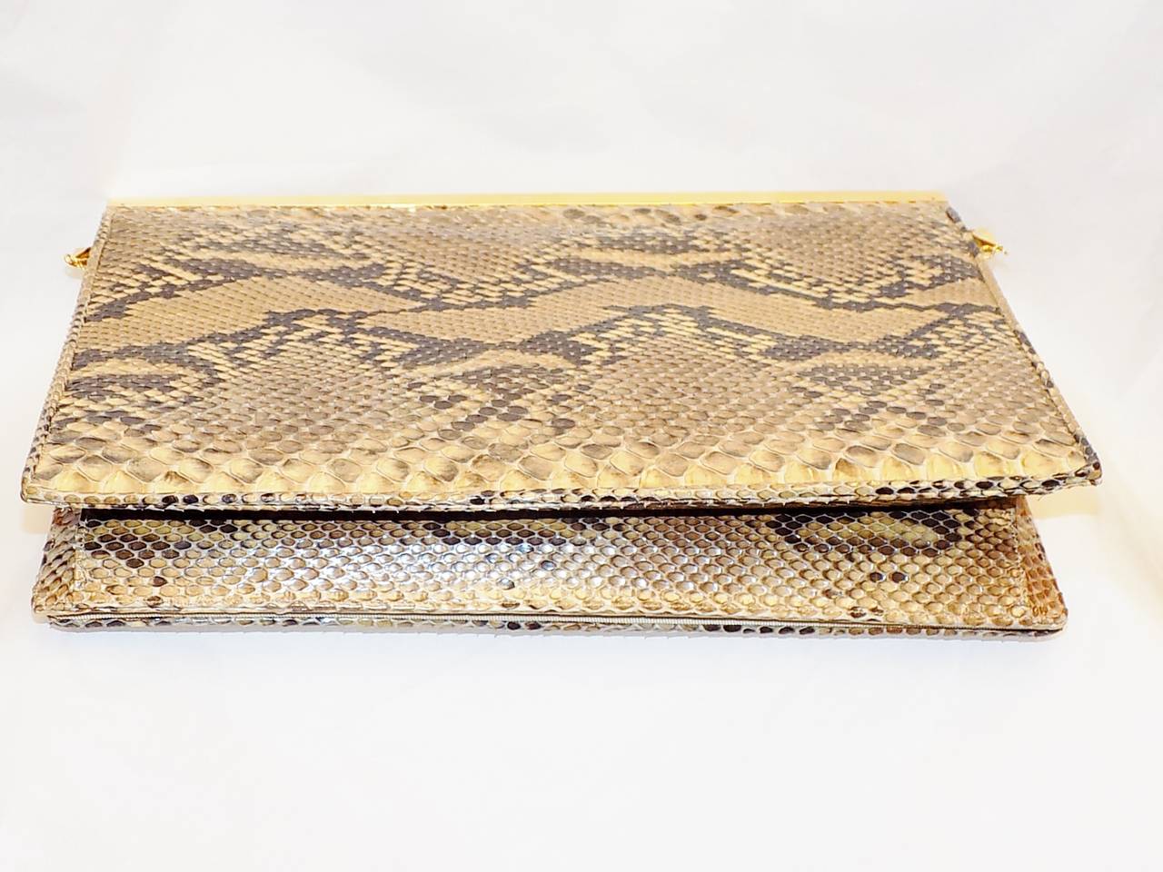 Ludith Leiber Spectacular Large Python Clutch / Bag In Excellent Condition In New York, NY