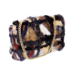 Chanel Arm Candy! Multi color Mink Fur  bag New in Box Coll 2001