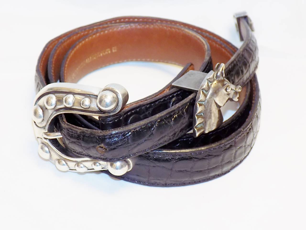 Kieselstein Cord Sterling Silver  Horse Belt Buckle - Equestrian 3