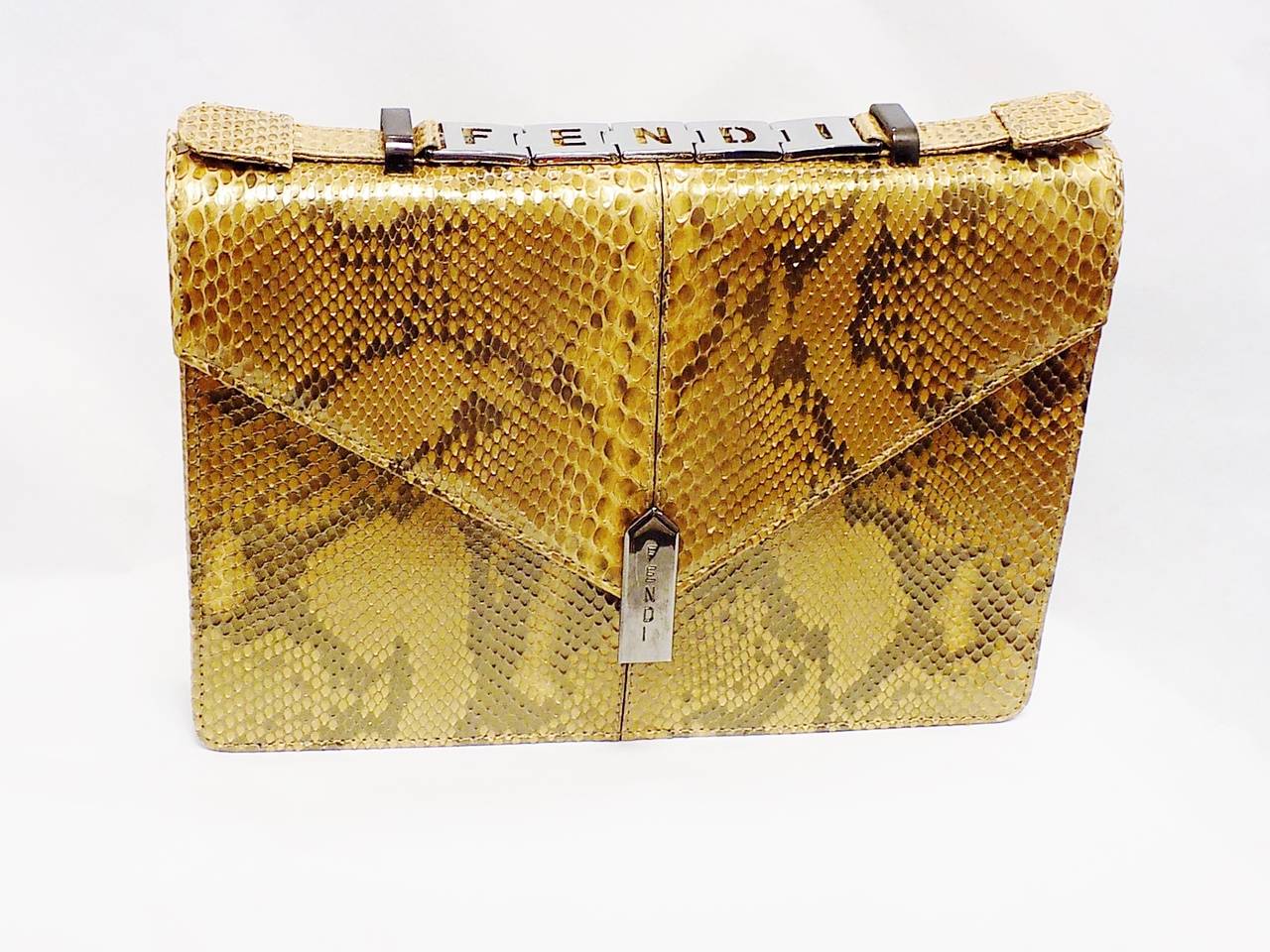 Brown Fendi special order bag  in python from 1996 with all documents  so awesome!