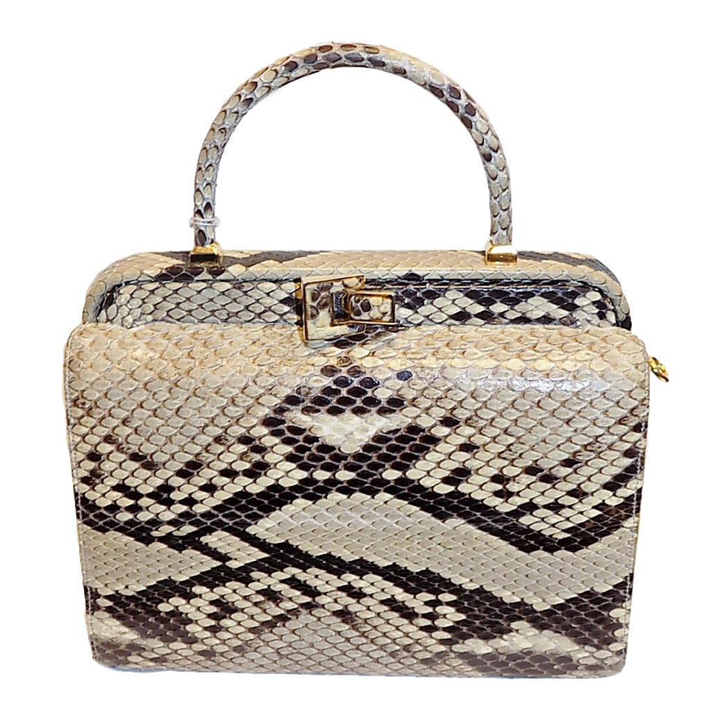 Judith Leiber Python Snake skin Rare Bag For Sale at 1stdibs