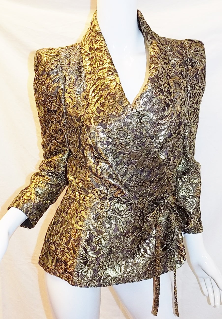 Cristian Lacroix Gold metal lace Evening  jacket