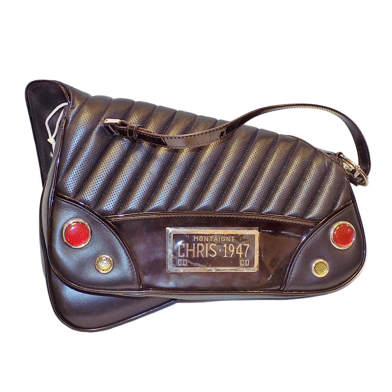 Christian Dior License Plate Montaigne Chris 1947 Car Bag at 1stDibs
