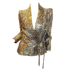 Used Cristian Lacroix Gold metal lace Evening  jacket