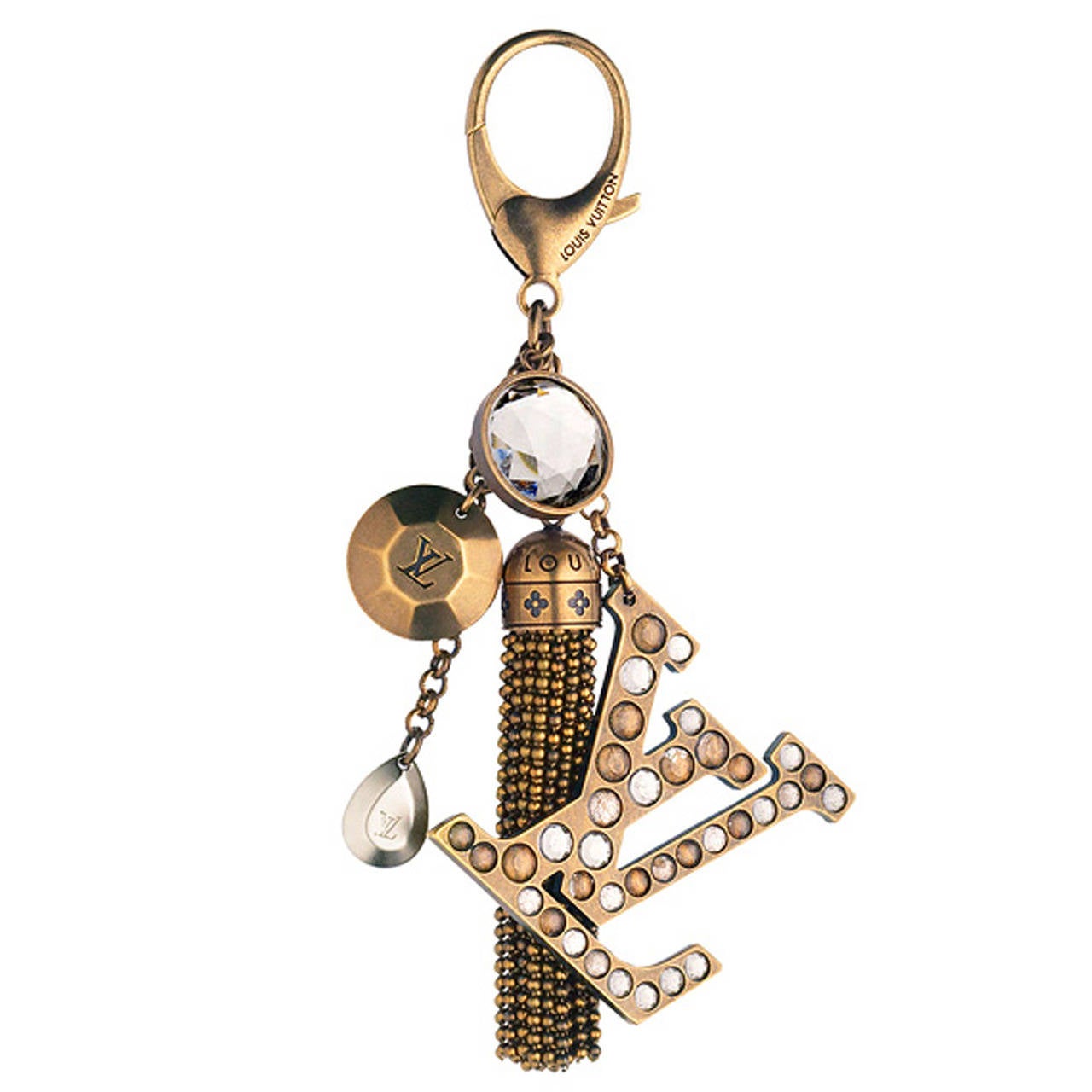 Louis Vuitton Caprice Key Ring /  bag charm W Crystals and Tassle