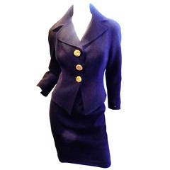 Christian Lacriox stylish Black wool Power skirt suit