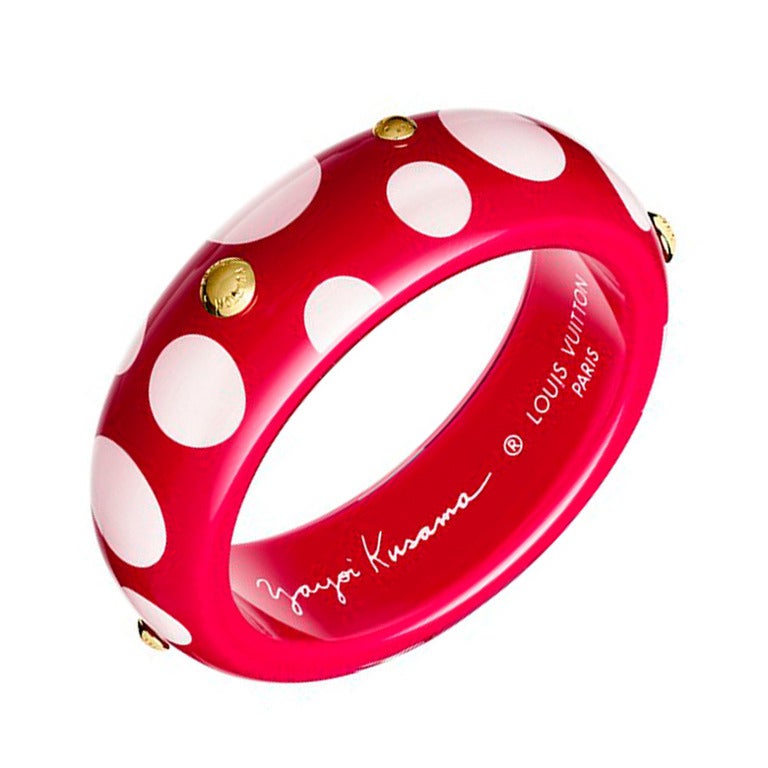 NIB Louis Vuitton Red Polca dot Kusama Large Bracelet Limited Edition Bracelet
