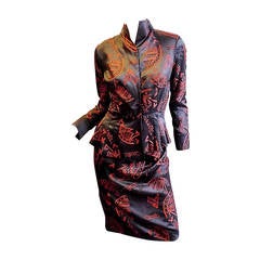 Cristian Lacroix Embroidered  silk  Asia inspied skirt suit